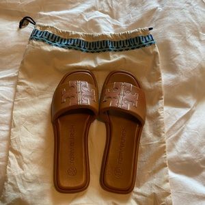 Tory Burch Cognac Slides